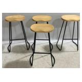 Set of 4 Molded Seat Bar Stools