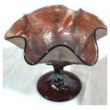 Fenton Wreath of Roses Carnival Compote