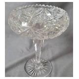 American Brilliant Cut Glass Compote 8"