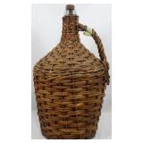 Wicker Covered Wine Bottle 19"