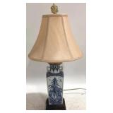 Oriental Blue & White Table Lamp 24"