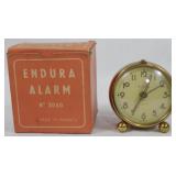 Vintage Endura Alarm Clock w/ Box 2.5"
