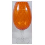 Empoli Large Tangerine Bulbous Vase 19"
