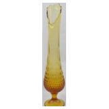 Fenton Amber Swung Glass Vase 20"