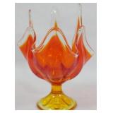 Viking Persimmon Handkerchief Compote 6"