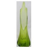 LE Smith Avacado Ribbed 22.5" Swung Vase