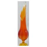 Viking Amberina Petal Swung Vase 19.5"