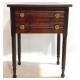 Sheraton Figured Walnut 2 Drawer Table