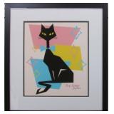 PRISSY CAT PINK SIGNED GICLEE BY IVY LOWE