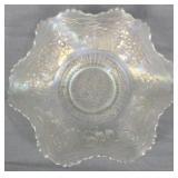 Fenton Bearded Berry White Carnival Bowl