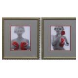 SET OF 2 MARILYN MONROE RED ROSES BY TOM KELLY