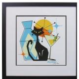 5 Oï¿½CLOCK CAT SIGNED GICLEE BY IVY LOWE