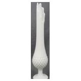 Fenton Milk Glass Hobnail Swung Vase 17"