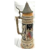 Vintage German 3L Beer Stein w/ lid
