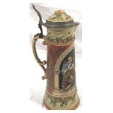 Vintage Mettlach #2692 Beer Stein w/ inlay lid