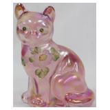 Fenton Glass Hand Painted Cat 4" Signed