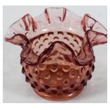 Fenton Cranberry Glass Vase 3"
