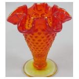 Fenton Amberina Hobnail Vase 4"