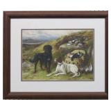 HUNTING DOGS PRINT BY J HARDING