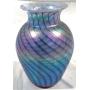 Mt St Helens Pulled Feather Art Glass Vase