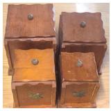 Wood Cannister Set - 6" , 8", 9", &10" Tall