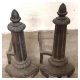 2 Metal Andirons - 24" x 12" x 24"