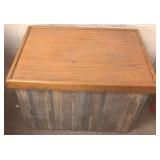 Wood Top Ottoman Table - 17" x 27" x 20"