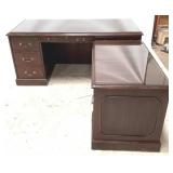 L Shaped Desk with Glass Top - 29" x 65" c 30"