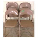4 Metal Folding Chairs - 31" x 16" x 18"