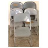 5 Metal Folding Chairs - 31" x 18" x 16"
