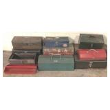 Lot of 10 Assorted Metal Tool Boxes