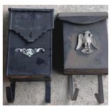 2 Metal Mailboxes - 14" x 6"