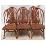 6 Wood Chairs - 41" x 16" x 16"