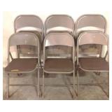 6 Folding Chairs - 31" x 16" x 18"