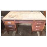 Wood Desk - AS-IS - Damaged Top - 31" x 60" x 34"