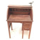 Wood Roll Top Desk - 36" x 24" x 16"