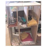 Wood Shelf & Contents - 48" x 31" x 20"