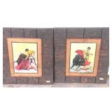 2 Framed Prints - 16" x 14"