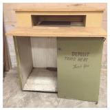 Wood Trash Can Center - 27" x 43" x 48"