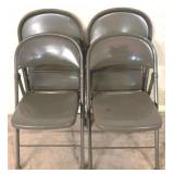 4 Metal Folding Chairs - 31" x 16" x 18"