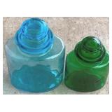 2 Glass Jars with Lids - 8" & 6" Tall
