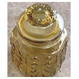 LE Smith Atterbury Scroll Amber Jar