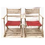 2 Folding Metal Rocking Chairs - 24" x 30" x 31"