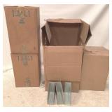 4 Boxes Plastic Storage Bins - 12" x 5" x 9"