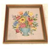 Framed Needlepoint Artwork - 25" x 27"