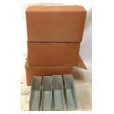 3 Boxes Plastic Storage Bins - 12" x 5" x 9"