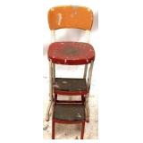 Metal Chair - Step Ladder - 34" x 14" x 18"