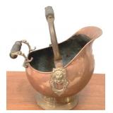 Copper Coal Scuttle - 12" x 14" x 16"