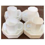 Milk Glass Cups & Bowls Set