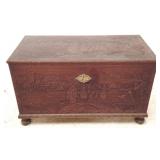 Carved Wood Blanket Chest - 20" x 40" x 24"